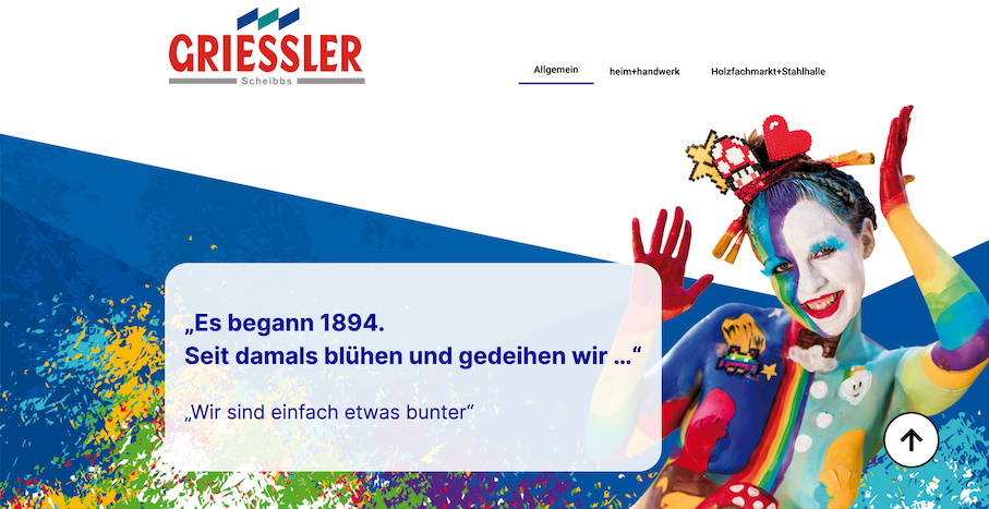 Screenshot der Griessler Website
